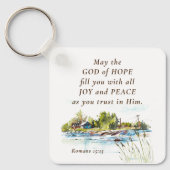 ローマ15:13希望の神キリスト教の聖書聖句 キーホルダー (正面)