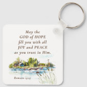 ローマ15:13希望の神キリスト教の聖書聖句 キーホルダー (裏面)