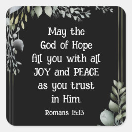 ローマ15:13希望の神キリスト教の聖書聖句 スクエアシール