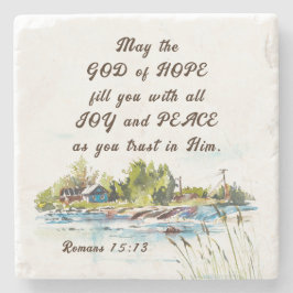 ローマ15:13希望の神キリスト教の聖書聖句 ストーンコースター