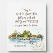 ローマ15:13希望の神キリスト教の聖書聖句 フォトプラーク (正面)