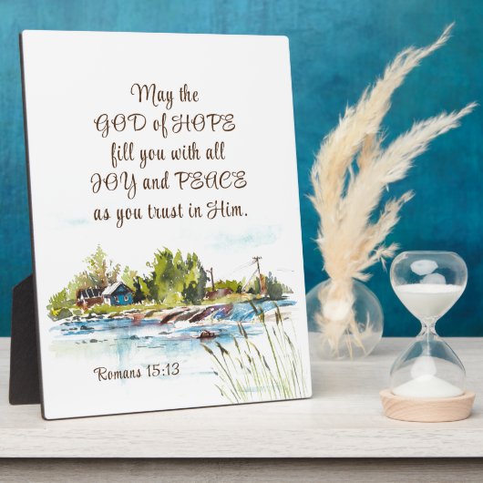 ローマ15:13希望の神キリスト教の聖書聖句 フォトプラーク (側面)