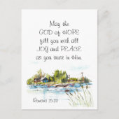 ローマ15:13希望の神キリスト教の聖書聖句 ポストカード (正面)