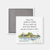 ローマ15:13希望の神キリスト教の聖書聖句 マグネット (正面/裏面)