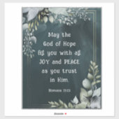 ローマ15:13希望の神バイブル聖句ビニル シール (シート)