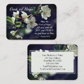 ローマ15:13希望の神ホワイトフラワー 名刺 (正面/裏面)