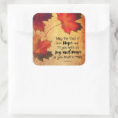 ローマ15:13希望の神紅葉 スクエアシール (バッグ)