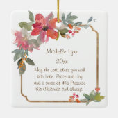 ローマ15:13希望の神、クリスマス セラミックオーナメント (裏面)