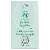 ローマ15:13神の希望の喜びと平和クリスマスカード スモールペーパーバッグ (裏面)