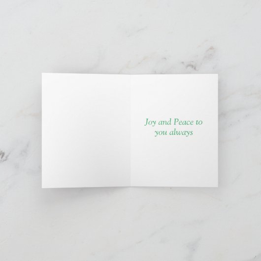 ローマ15:13神の希望の喜びと平和クリスマスカード ノートカード (内部)
