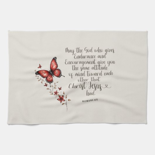 ローマ15:5聖書の聖句のイメージ キッチンタオル (横)
