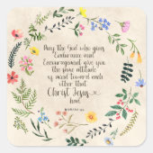 ローマ15:5聖書の聖句のイメージ スクエアシール (正面)