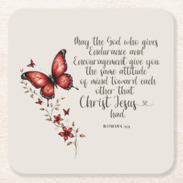 ローマ15:5聖書の聖句のイメージ スクエアペーパーコースター