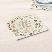 ローマ15:5聖書の聖句のイメージ スクエアペーパーコースター (アングル)