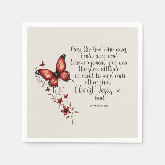 ローマ15:5聖書の聖句のイメージ スタンダードカクテルナプキン (正面)