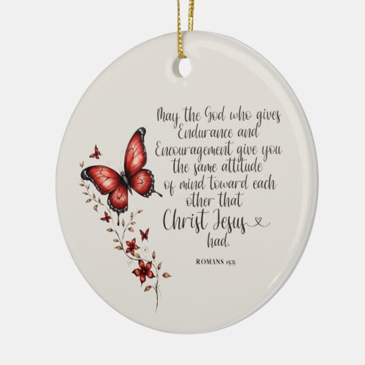 ローマ15:5聖書の聖句のイメージ セラミックオーナメント (左)