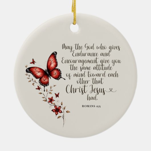 ローマ15:5聖書の聖句のイメージ セラミックオーナメント (裏面)