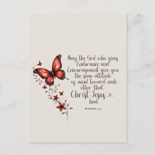 ローマ15:5聖書の聖句のイメージ ポストカード (正面)