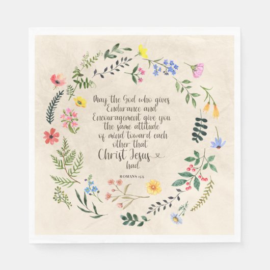 ローマ15:5聖書の聖句紙ナプキンス スタンダードランチョンナプキン (正面)