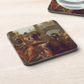 ローマ1653年のカーニバルの時間(キャンバスの油) コースター (左側)