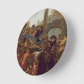 ローマ1653年のカーニバルの時間(キャンバスの油) ラウンド壁時計 (傾斜)