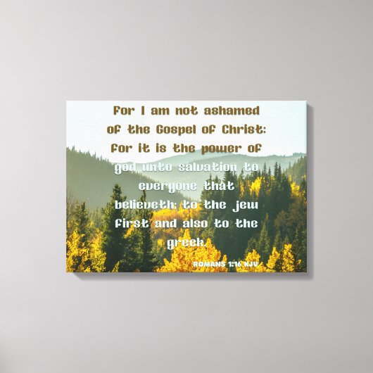 ローマ1:16 Bible Verse KJV Pic Wall Art キャンバスプリント (正面)