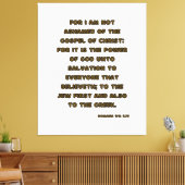 ローマ1:16 Bible Verse KJV Wall Art キャンバスプリント (インサイチュ (リビング))