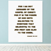 ローマ1:16 Bible Verse KJV Wall Art キャンバスプリント (インサイチュ (ウッドフロア))