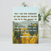 ローマ1:16 KJVバイブル聖句Pic Flat Greeting Card カード (スタンド正面)