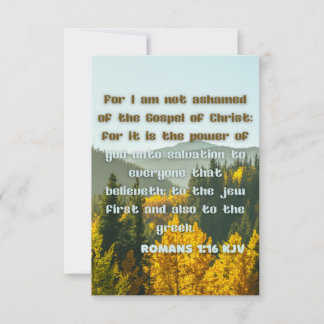 ローマ1:16 KJVバイブル聖句Pic Flat Greeting Card カード