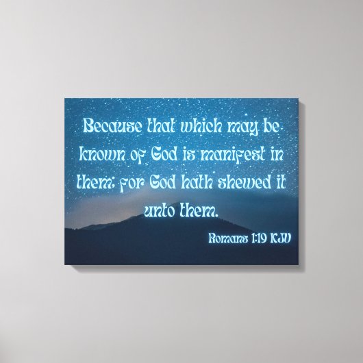 ローマ1:19 Bible Verse KJV Pic Wall Art キャンバスプリント (正面)