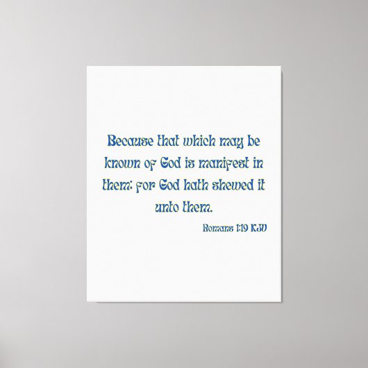 ローマ1:19 Bible Verse KJV Wall Art キャンバスプリント (正面)