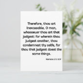 ローマ2:1 KJVバイブル聖句フラットグリーティングカード カード (スタンド正面)