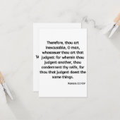 ローマ2:1 KJVバイブル聖句フラットグリーティングカード カード (正面/裏面インサイチュ)