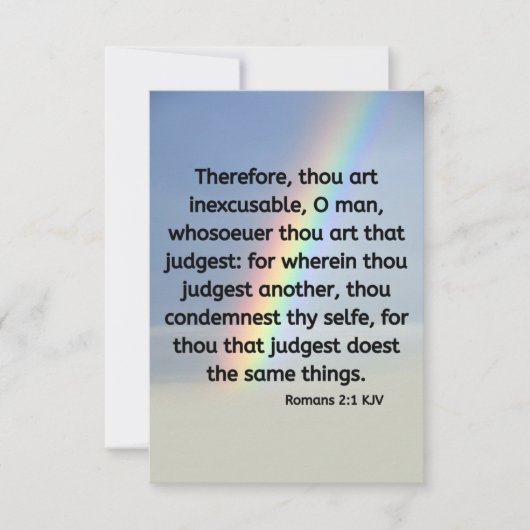 ローマ2:1 KJVバイブル聖句Pic Flat Greeting カード (正面)