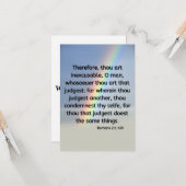 ローマ2:1 KJVバイブル聖句Pic Flat Greeting カード (正面/裏面インサイチュ)