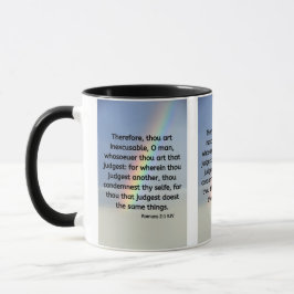 ローマ2:1 KJV聖書の詩Pic 2-Tone Mug マグカップ