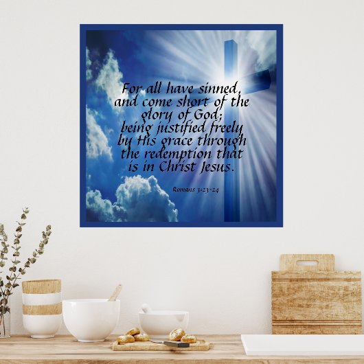 ローマ3:23-24 ポスター (キッチン)