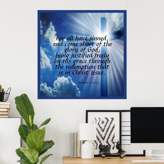 ローマ3:23-24 ポスター (ホームオフィス)