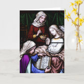 ローマ5:1ステンドグラス カード (黄色い花)