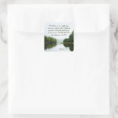 ローマ5:3-4苦しむ湖の木々に栄光を スクエアシール (バッグ)