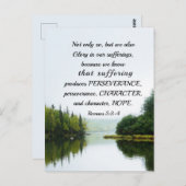 ローマ5:3-4苦しむ湖の木々に栄光を ポストカード (正面/裏面)