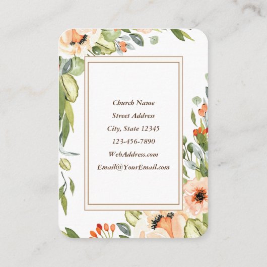 ローマ5:5神の愛の教会イベントフライヤーフローラ 名刺 (裏面)