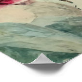 ローマ5:5神の愛バイブル聖句レッドピンクの花 ポスター (角)