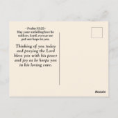 ローマ5:5神の愛バイブル聖句レッドピンクの花 ポストカード (裏面)