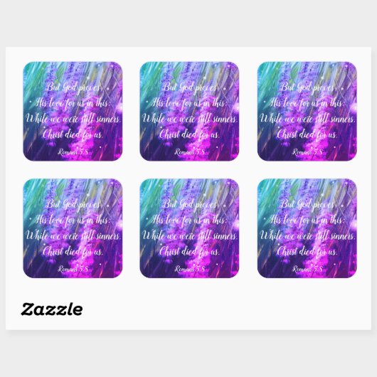 ローマ5:8キリスト教の聖書の聖なる書物、 経典シール スクエアシール (シート)