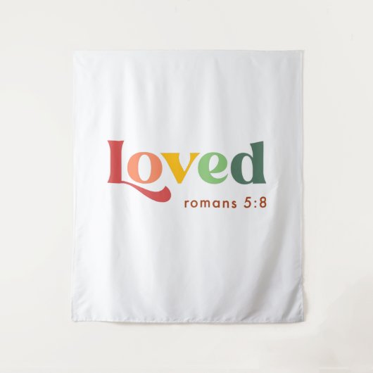 ローマ5:8聖書の聖句 タペストリー (正面)