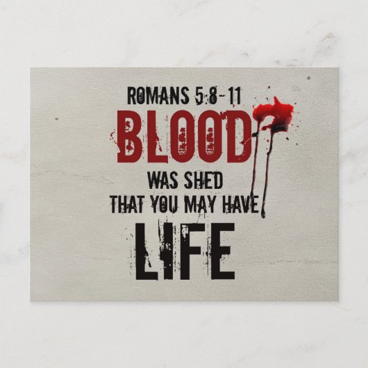 ローマ5:8-11あなたのために血が流された ポストカード (正面)
