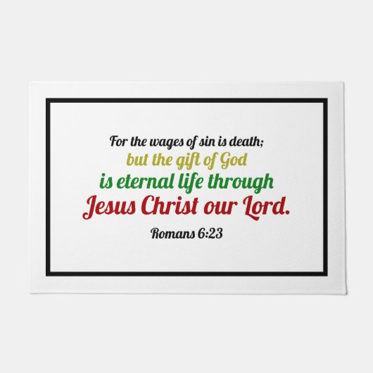 ローマ6救世聖書の詩ドアマット ドアマット (正面)