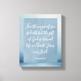 ローマ6:23カスタマイズ可能な聖書の詩 キャンバスプリント